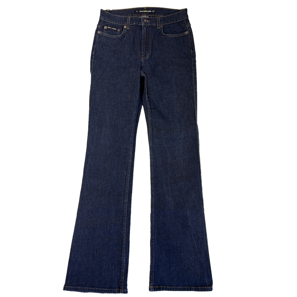 VTG DKNY Women's 6L Times Square Flare Jeans Dark Wash Blue Denim Y2K 90's Retro
